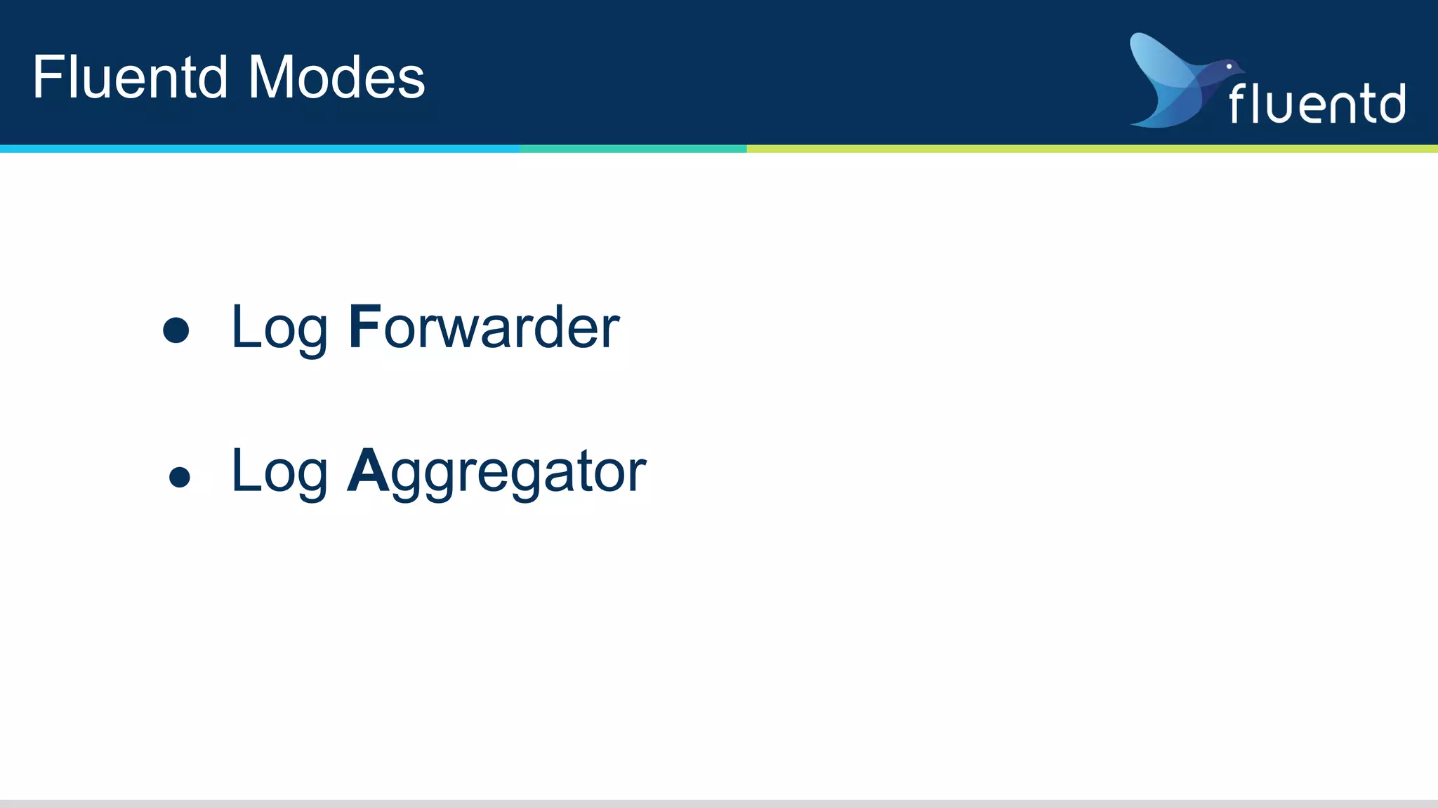 Fluentd Modes
● Log Forwarder
● Log Aggregator
 