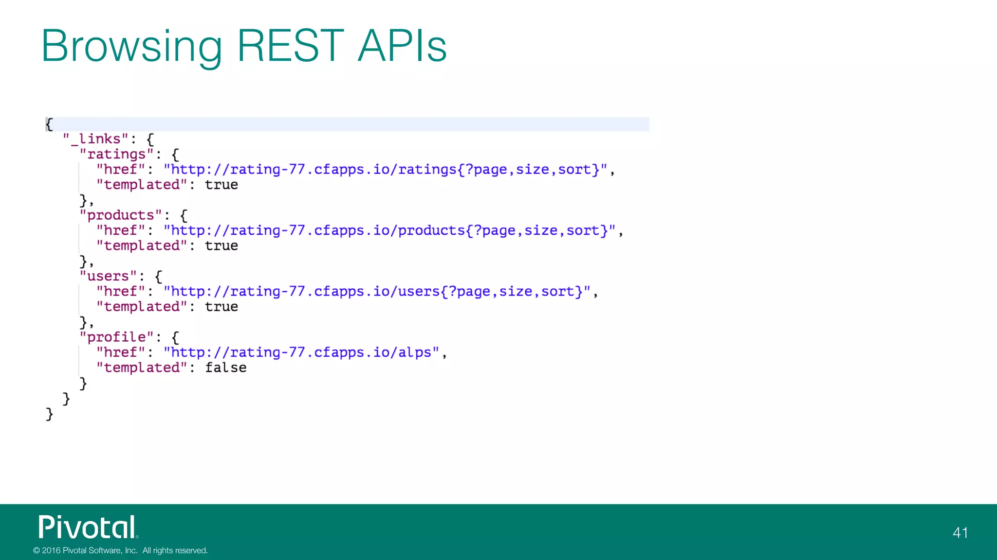 Browsing REST APIs
 