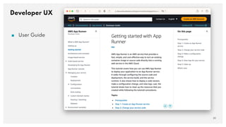 Developer UX
■ User Guide
20
 