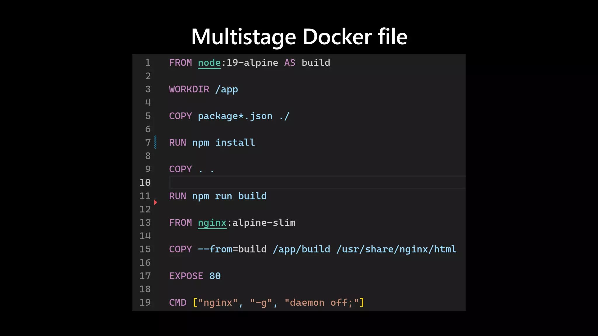 Multistage Docker file
 