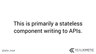 @tyler_treat
This is primarily a stateless
component writing to APIs.
 