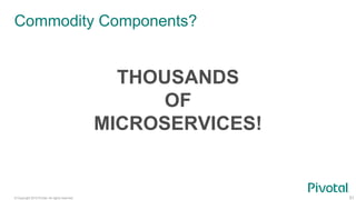 © Copyright 2015 Pivotal. All rights reserved.
Commodity Components?
51
THOUSANDS
OF
MICROSERVICES!
 