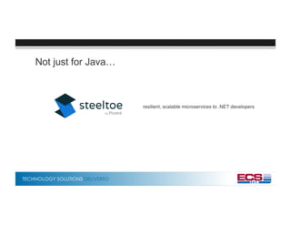 TECHNOLOGY SOLUTIONS DELIVERED
Not just for Java…
resilient, scalable microservices to .NET developers
 