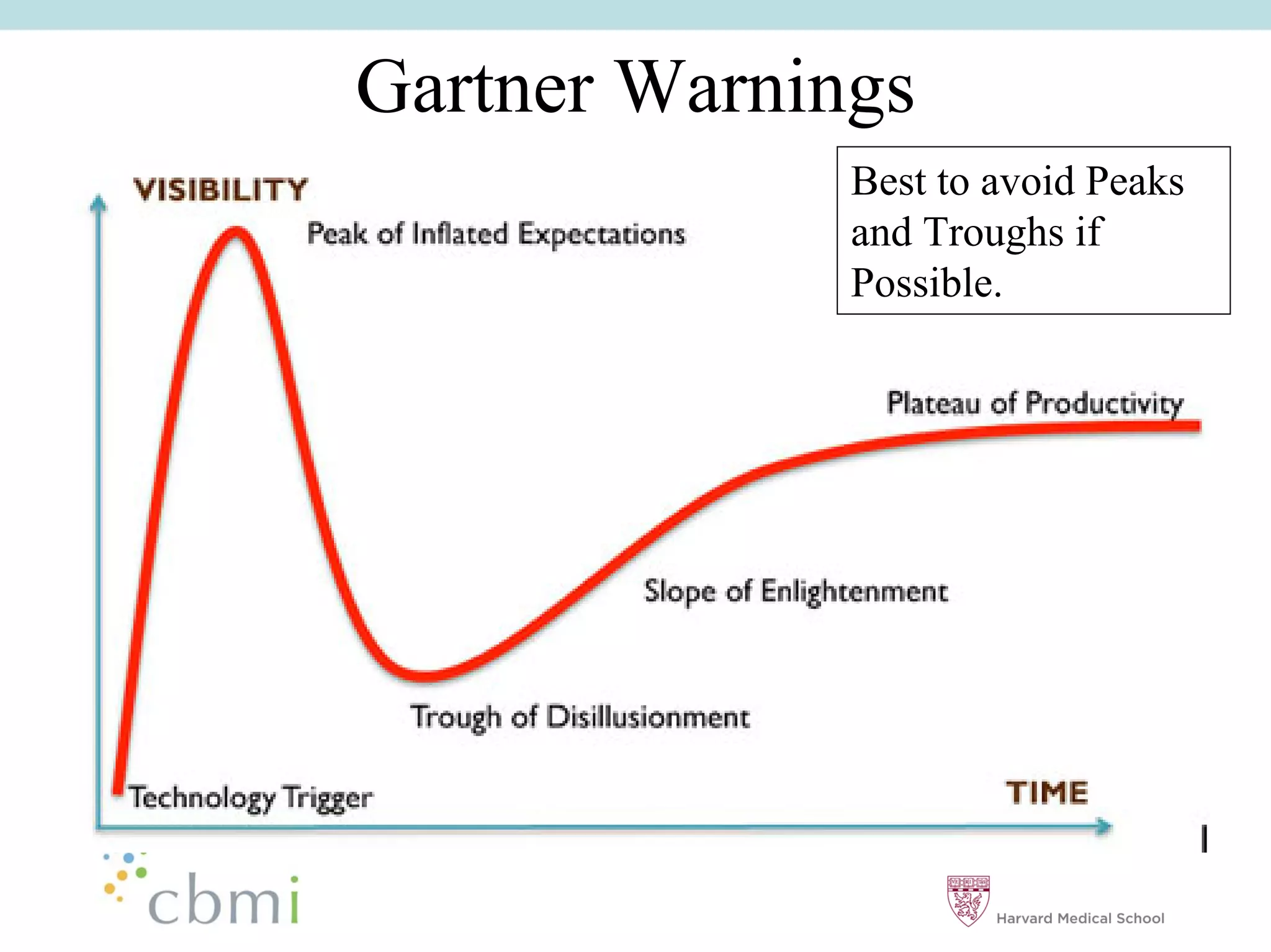 Gartner Warnings
              Best to avoid Peaks
              and Troughs if
              Possible.
 