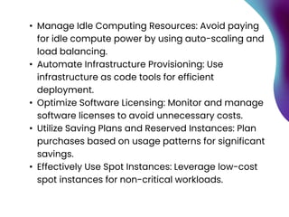 Idle Compute Cloud Optimization and its features by Nuvento Systems. | PPTX