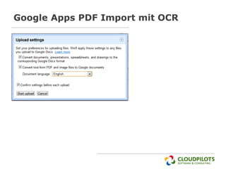 Google Apps PDF Import mit OCR
 