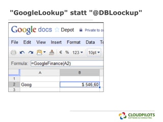 "GoogleLookup" statt "@DBLoockup"
 
