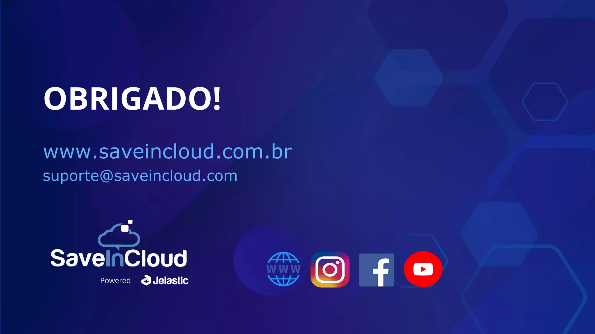 www.saveincloud.com.br suporte@saveincloud.com OBRIGADO! Powered 