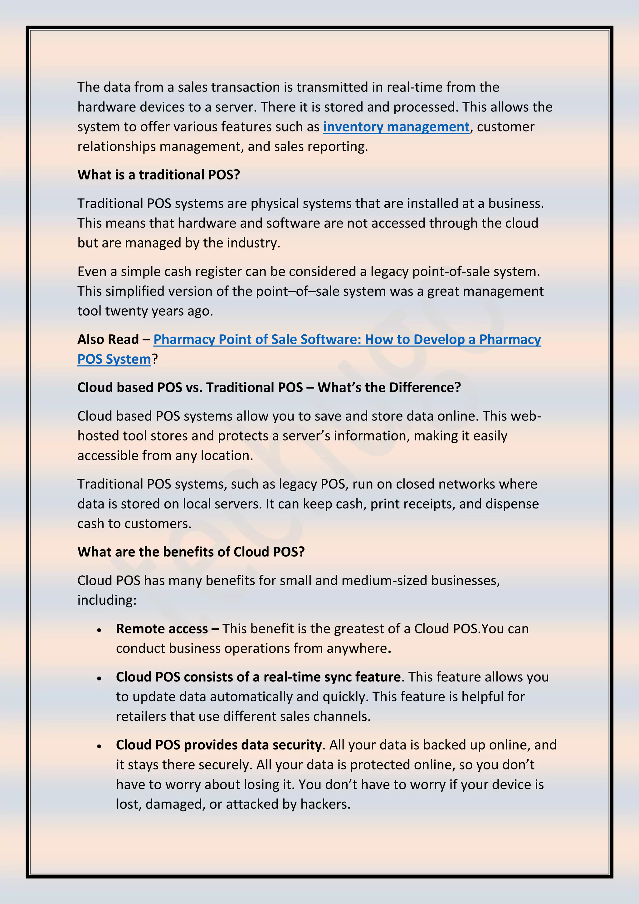 Cloud Pos VS Traditional Pos- Which is the Best Choice. | PDF