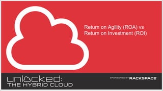 Return on Agility (ROA) vs
Return on Investment (ROI)

 