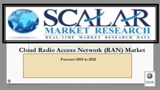 Cloud Radio Access Network (RAN) Market
Forecast 2014 to 2022
 