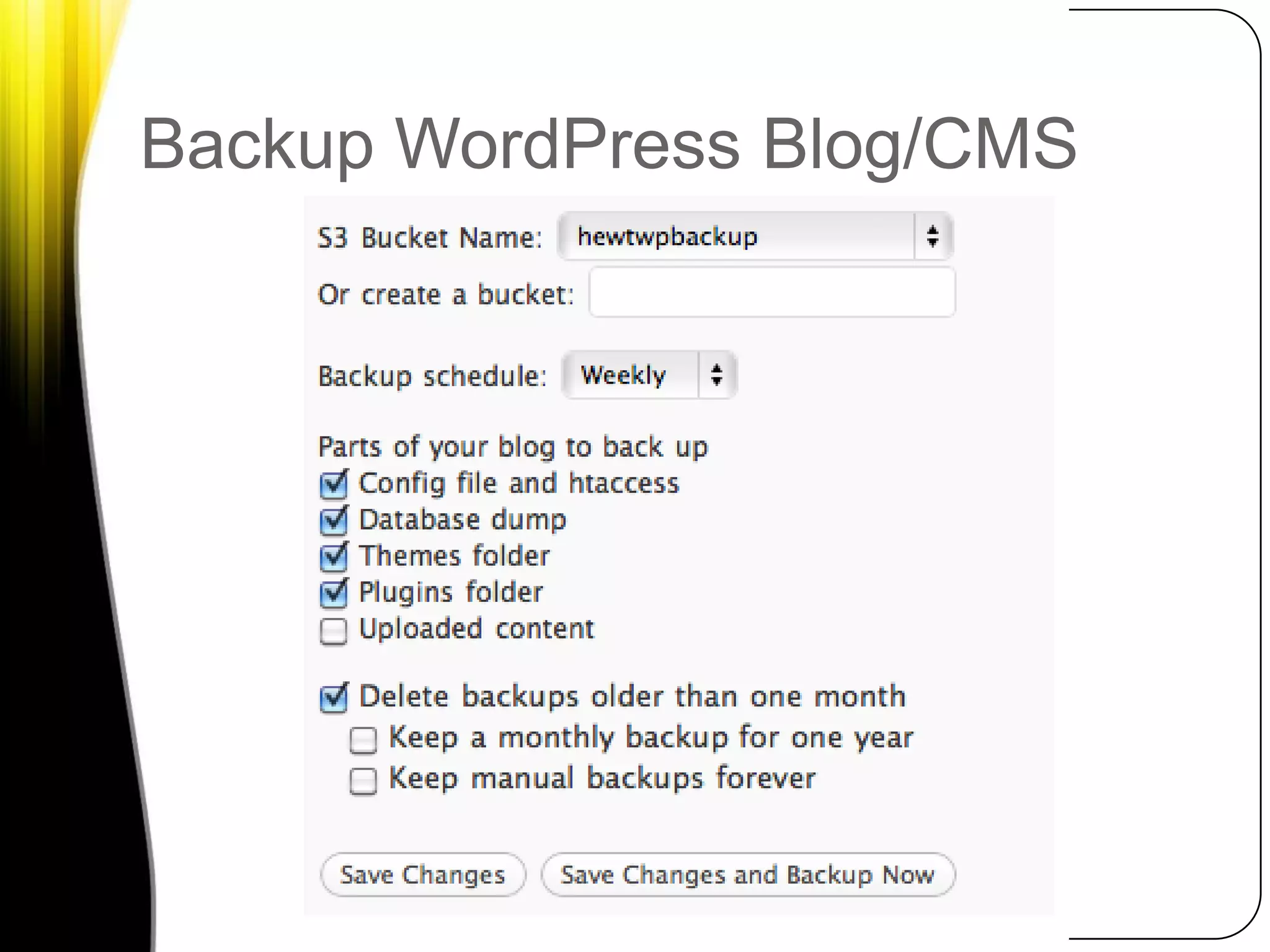 Backup WordPress Blog/CMS