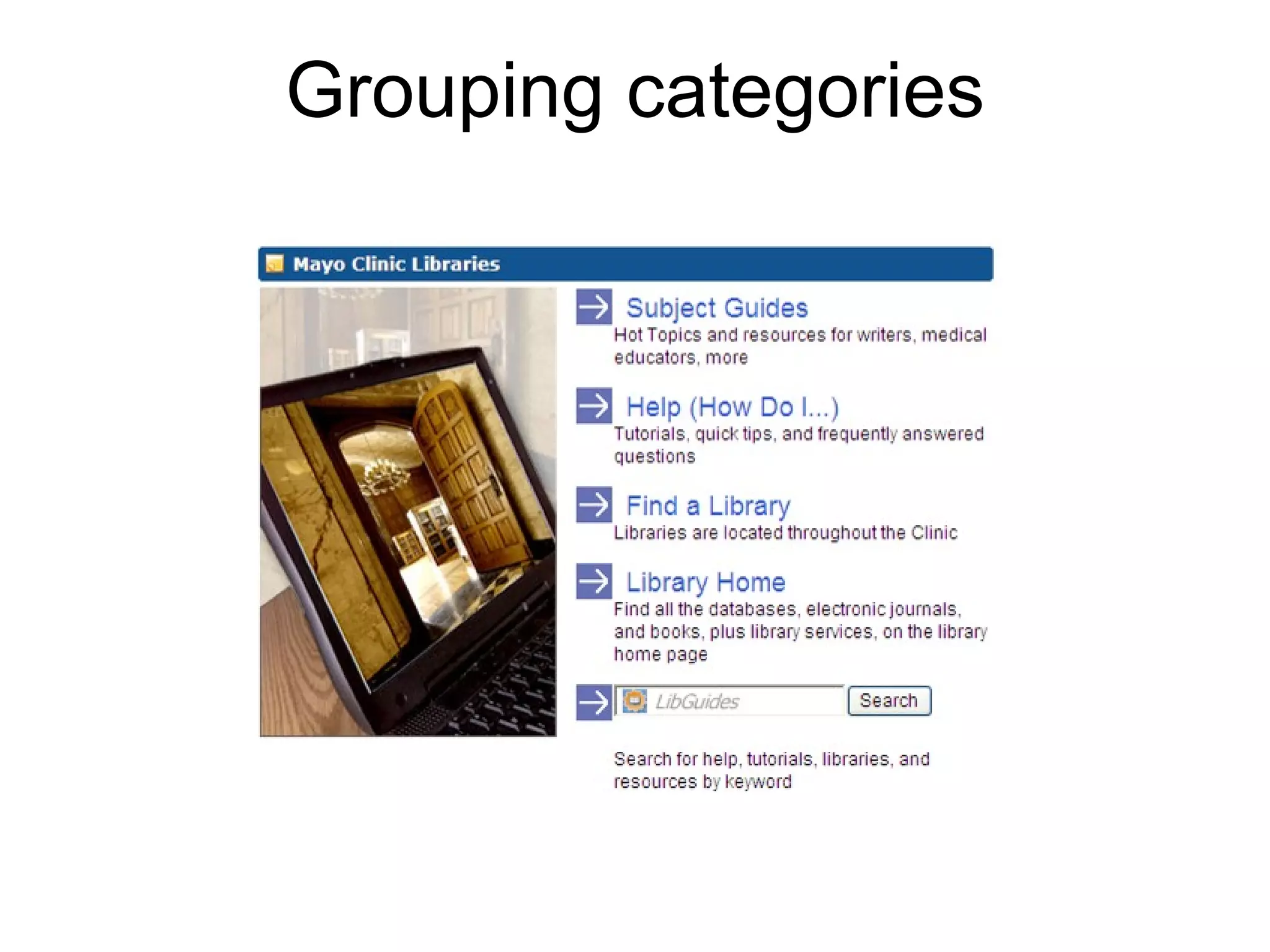 Grouping categories 