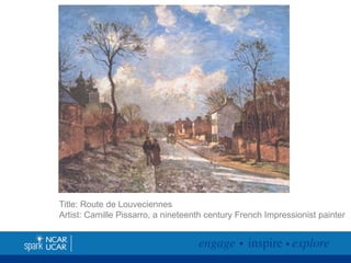Title: Route de Louveciennes
Artist: Camille Pissarro, a nineteenth century French Impressionist painter

 