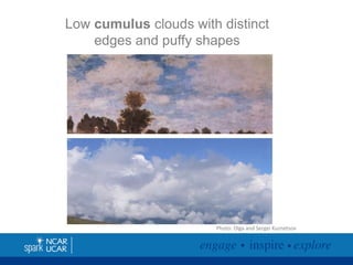 Low cumulus clouds with distinct
edges and puffy shapes

Photo: Olga and Sergei Kuznetsov

 