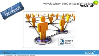 54© Copyright 2013 EMC Corporation. All rights reserved.
www.facebook.com/emcacademicalliance
 