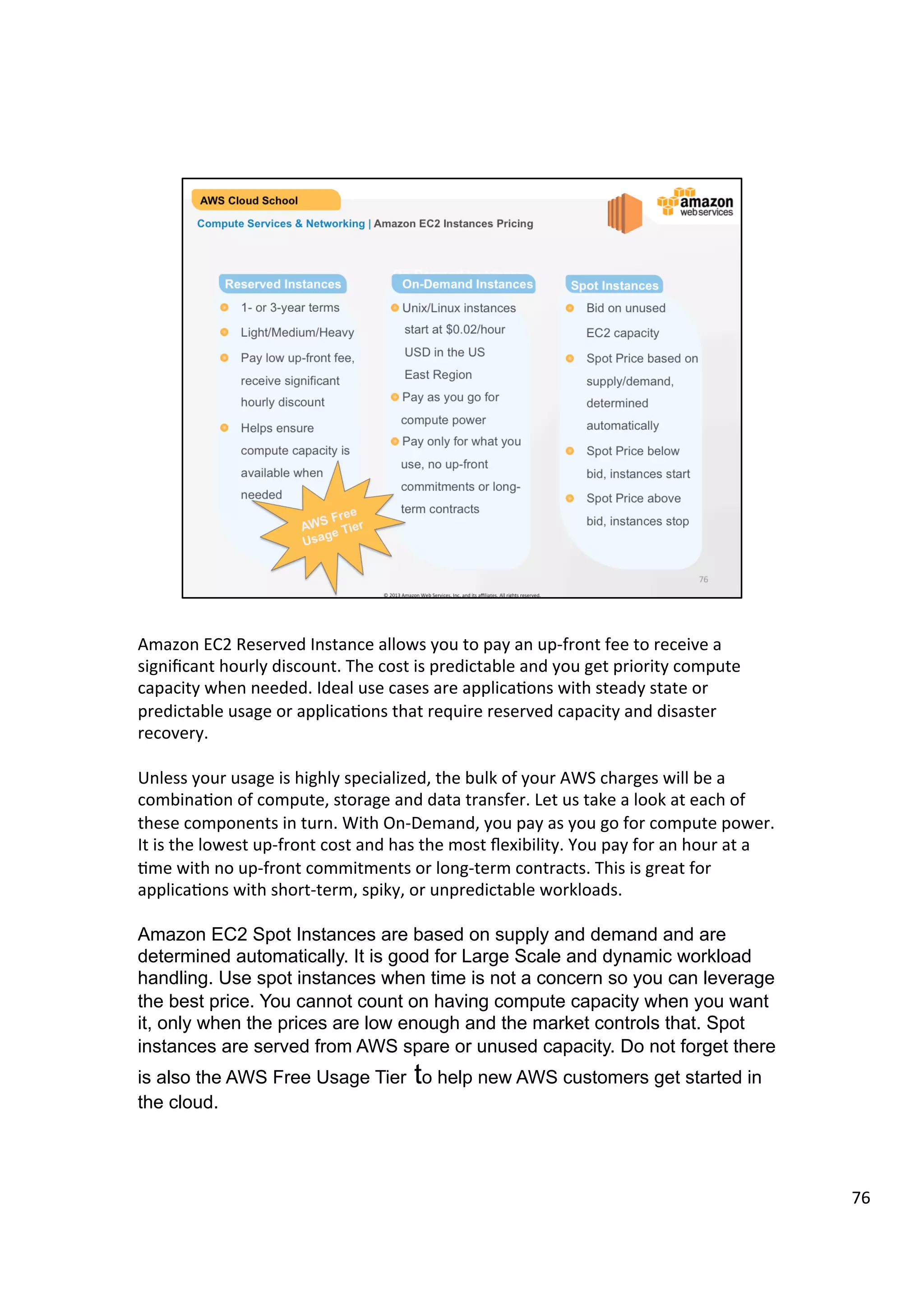 ©	
  2013,	
  2014	
  Amazon	
  Web	
  Services,	
  Inc.	
  and	
  its	
  aﬃliates.	
  All	
  rights	
  reserved.	
  
AWS Cloud School Training and
Certification
Compute Services & Networking | Infrastructure and Applications
!  Oracle
!  SAP
!  Microsoft
!  AWS Marketplace
Infrastructure and Applications
 