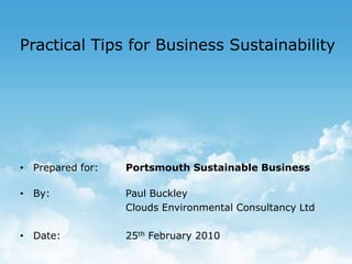 Practical Tips for Business Sustainability ,[object Object]