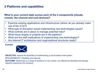 2 Platforms and capabilities

     What is your current state across each of the 4 components (clouds,
     crowds, the ch...