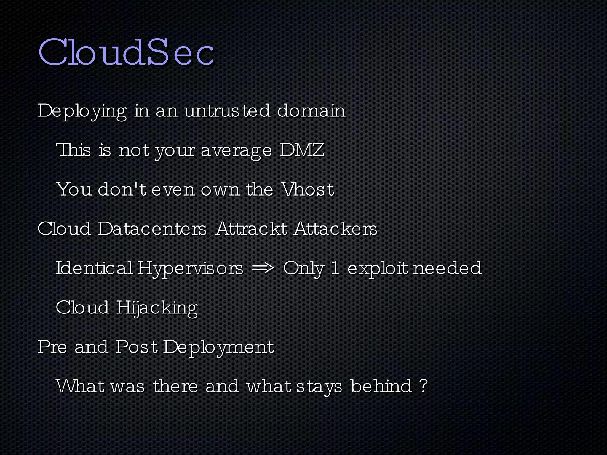 The Cloud ? Cloud computing refers to the use of Internet (&quot;cloud&quot;) based computer technology for a variety of services.  It is a style of computing in which  dynamically   scalable  and often  virtualised resources  are provided as a service over the Internet.  The concept incorporates software as a service (SaaS), Web 2.0 and other recent, well-known technology trends, in which the common theme is reliance on the Internet for satisfying the computing needs of the users.  