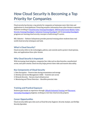 How Cloud Security Is Becoming a Top Priority for Companies and Career ...