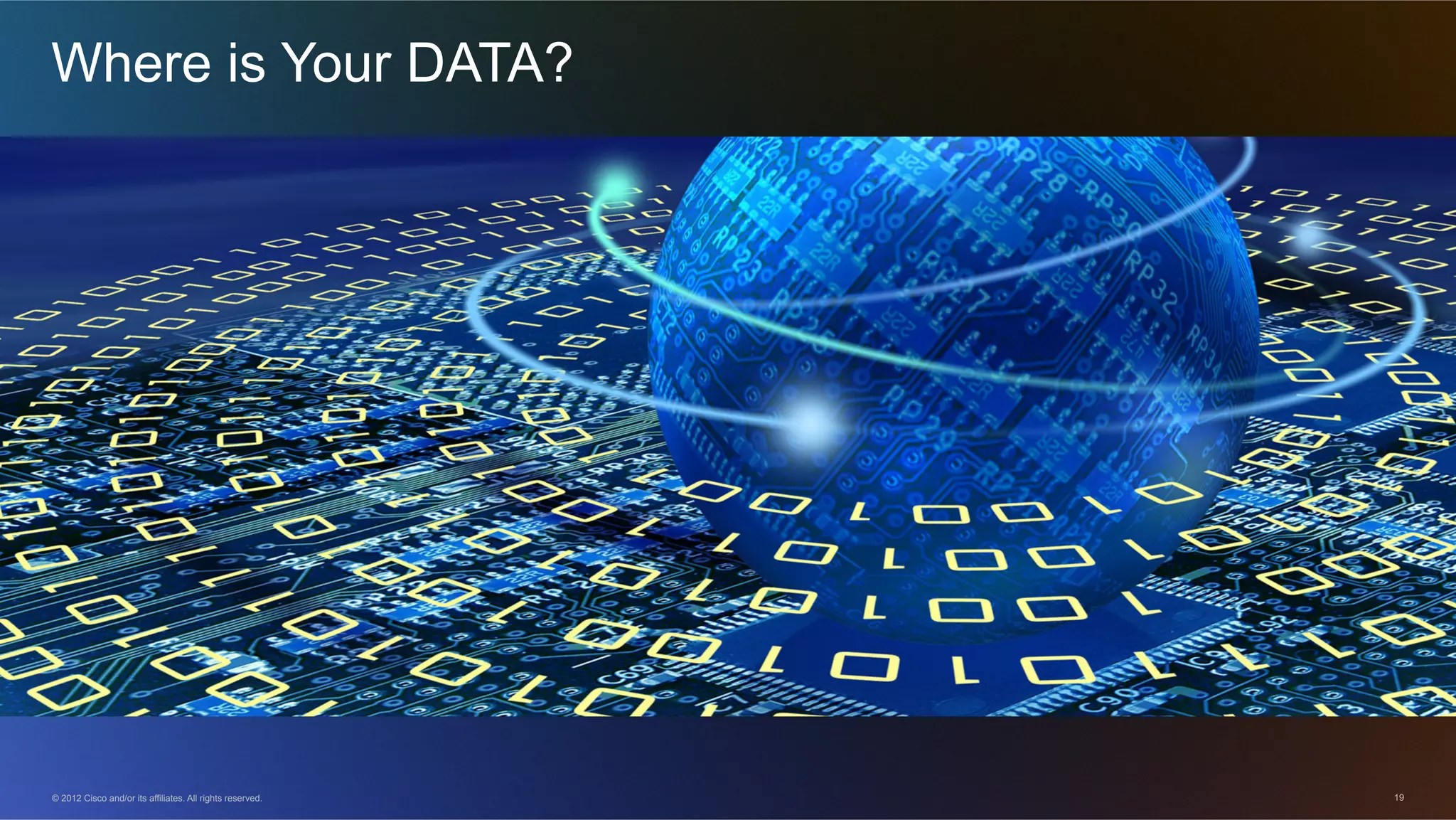 © 2012 Cisco and/or its affiliates. All rights reserved. 19
Where is Your DATA?
 