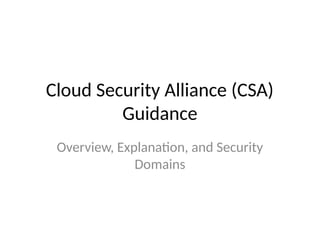 Cloud alliance guideline ppt for cloud security management | PPTX