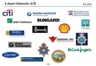5.Apani Networks 소개            주요 고객사




                      - 22 -
 