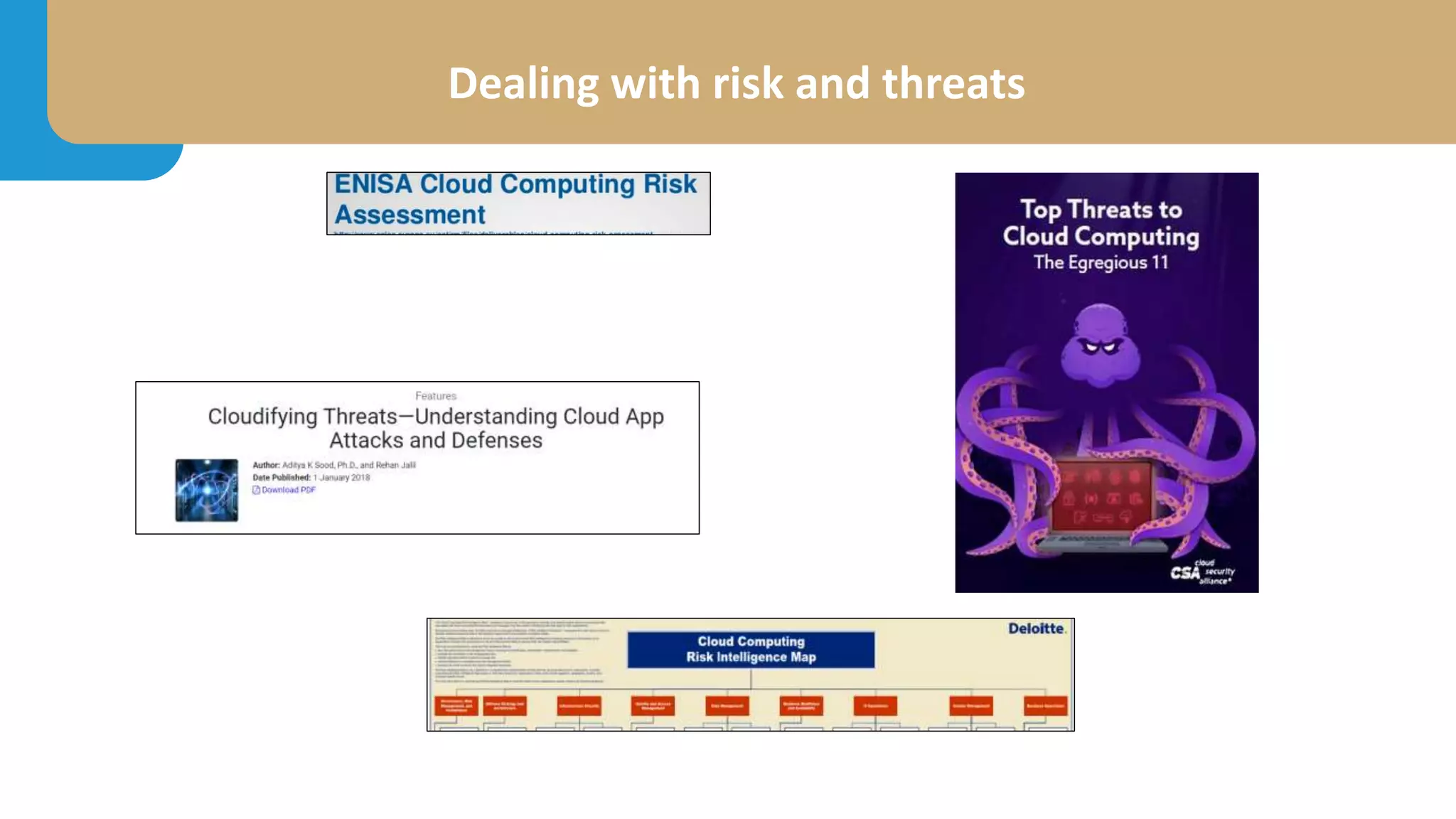 Dealing with risk and threats
 