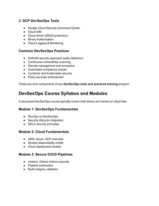 Cloud Security in DevSecOps (AWS, Azure, GCP Focus) | PDF