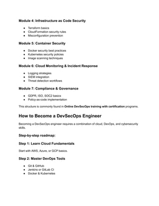 Cloud Security in DevSecOps (AWS, Azure, GCP Focus) | PDF