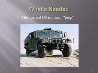 What’s NeededThe current US military  “jeep” 68Rapp Consulting   peet.rapp@yahoo.com
