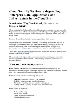 Cloud Security Services: Safeguarding Enterprise Data, Applications ...