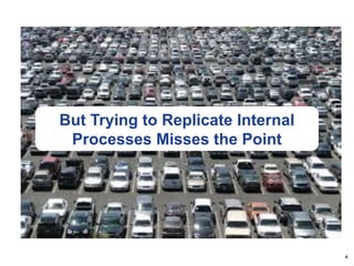 4
But Trying to Replicate Internal
Processes Misses the Point
 