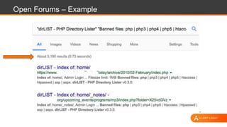 Open Forums – Example
 