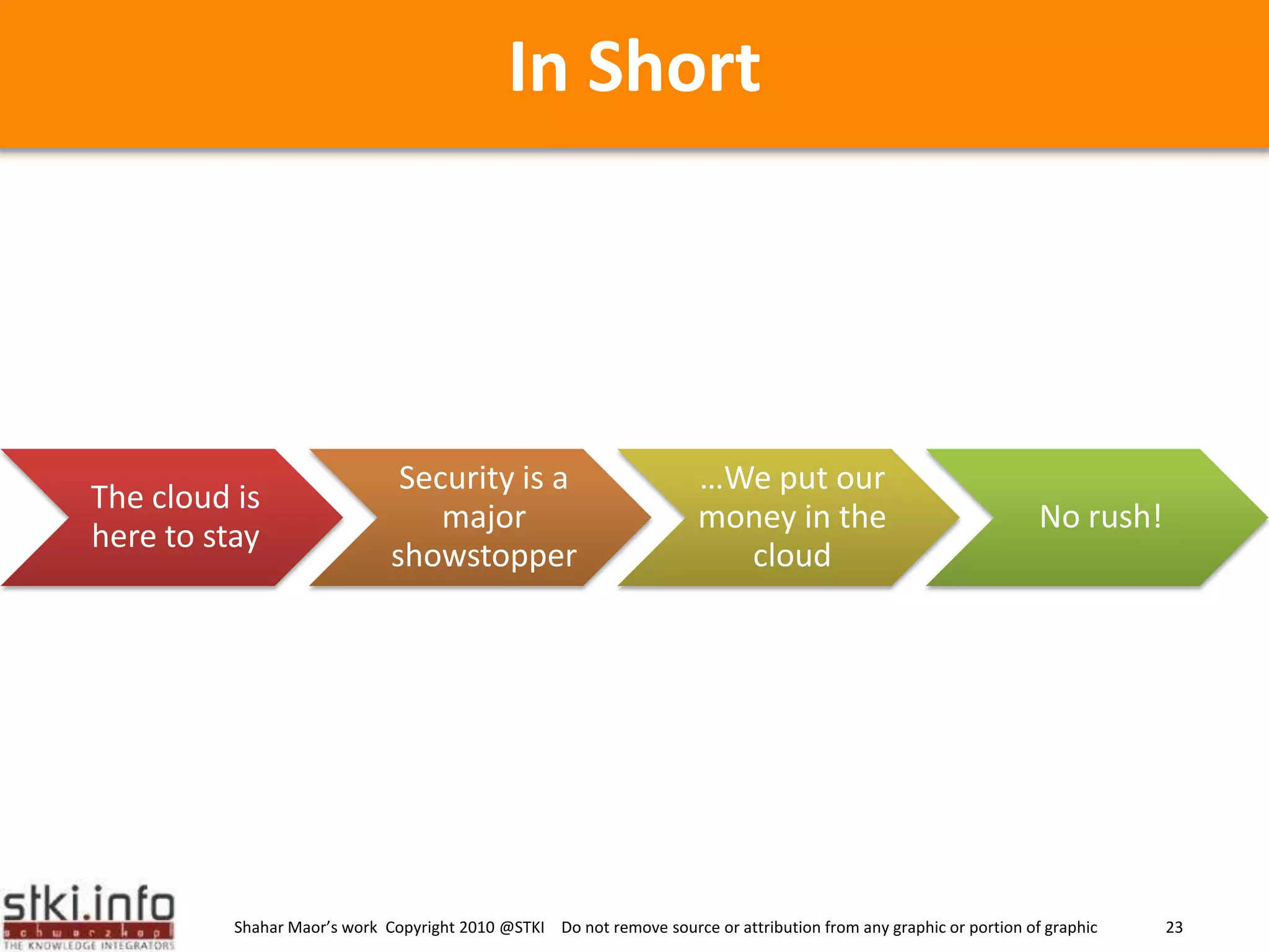 Requirements for Cloud Services Multitenant. A cloud service must support multiple, organizationally distant customers. Elasticity. Tenants should be able to negotiate and receive resources/QoSon-demand.Resource Sharing. Ideally, spare cloud resources should be transparently applied when a tenant’s negotiated QoS is insufficient, e.g., due to spikes.Horizontal scaling. It should be possible to add cloud capacity in small increments; this should be transparent to the tenants of the service. Metering. A cloud service must support accounting that reasonably ascribes operational and capital expenditures to each of the tenants of the service. Security. A cloud service should be secure in that tenants are not made vulnerable because of loopholes in the cloud.Availability. A cloud service should be highly available.Operability. A cloud service should be easy to operate, with few operators. Operating costs should scale linearly or better with the capacity of the service.