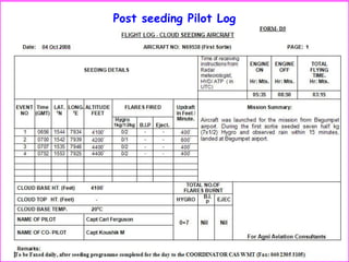 Post seeding Pilot Log
 