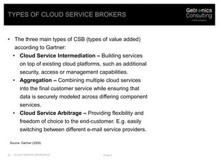 Rackspace Hosting</li></li></ul><li>Other “as a service” types<br />/ Cloud Service Brokerage<br />public<br />DaaS<br />D...