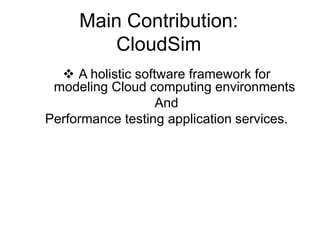Cloudsim & Green Cloud | PPTX