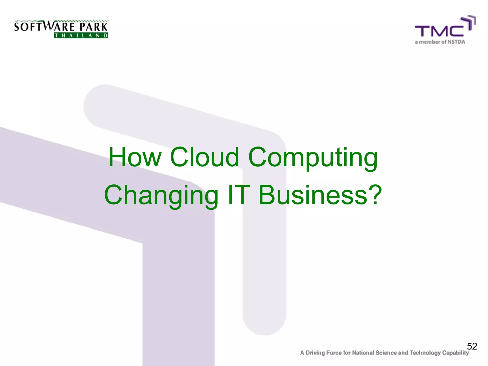 How Cloud Computing
Changing IT Business?




                        52
 