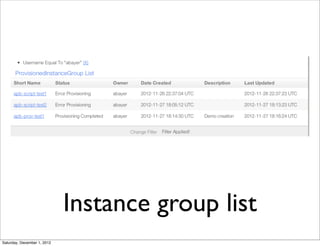 Instance group list
Saturday, December 1, 2012
 