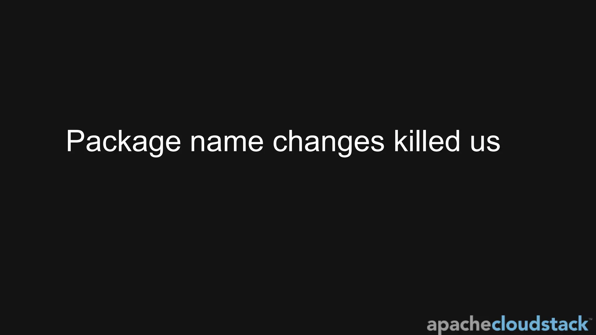 Package name changes killed us
 