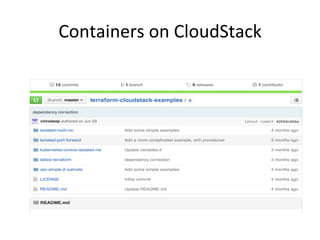 Containers	
  on	
  CloudStack	
  
 