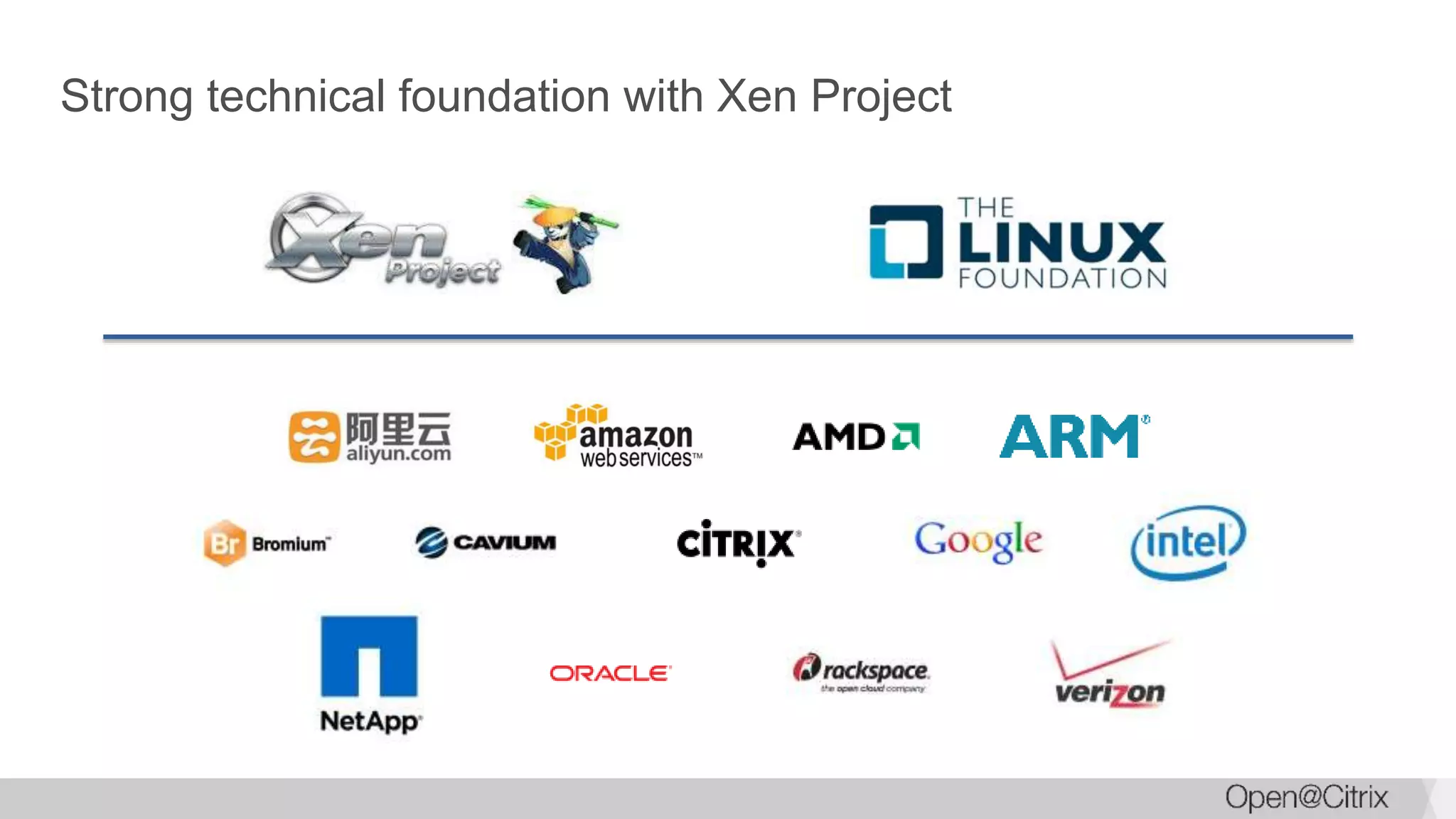 Strong technical foundation with Xen Project
 