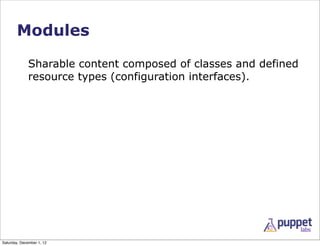 Modules

              Sharable content composed of classes and defined
              resource types (configuration interf...