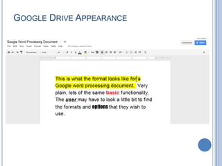 GOOGLE DRIVE APPEARANCE
 