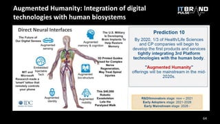 Augmented Humanity: Integration of digital
technologies with human biosystems
64
Direct Neural Interfaces
 