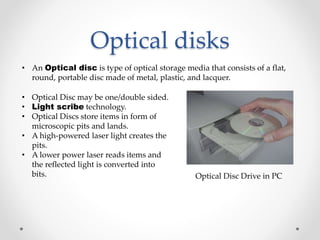 Cloud Storage and Optical Disks | PPTX