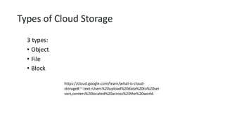 Cloud Storage and Brief Understanding on Cloud Storage | PDF