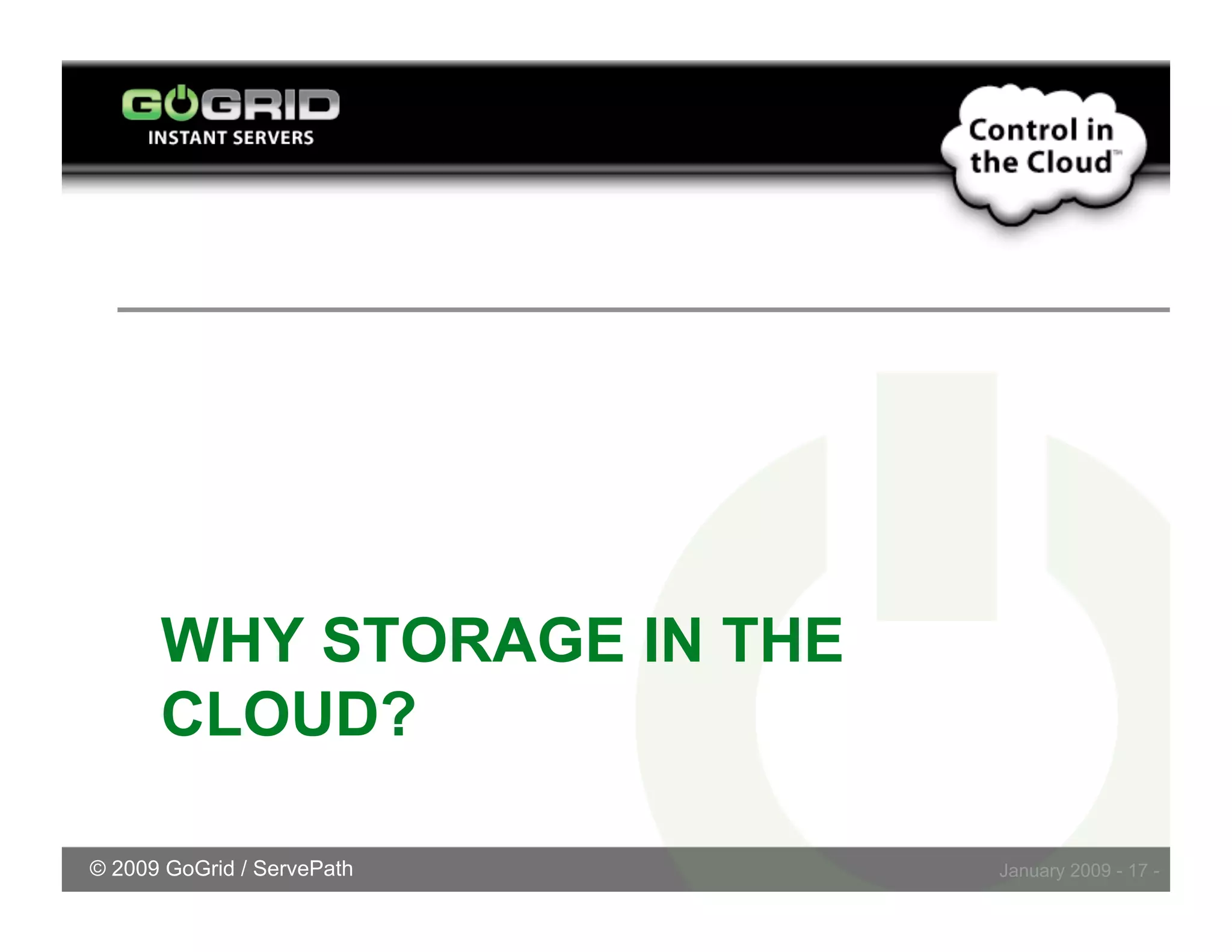 Challenges Embracing Cloud Storage